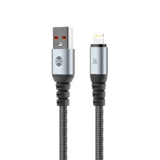 Forever Braix datu pārraides un uzlādes vads | USB-A uz Lightning | 15W | 1m | melns