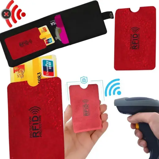 Etui antykradzieżowe na karty RFID czerwone TTT