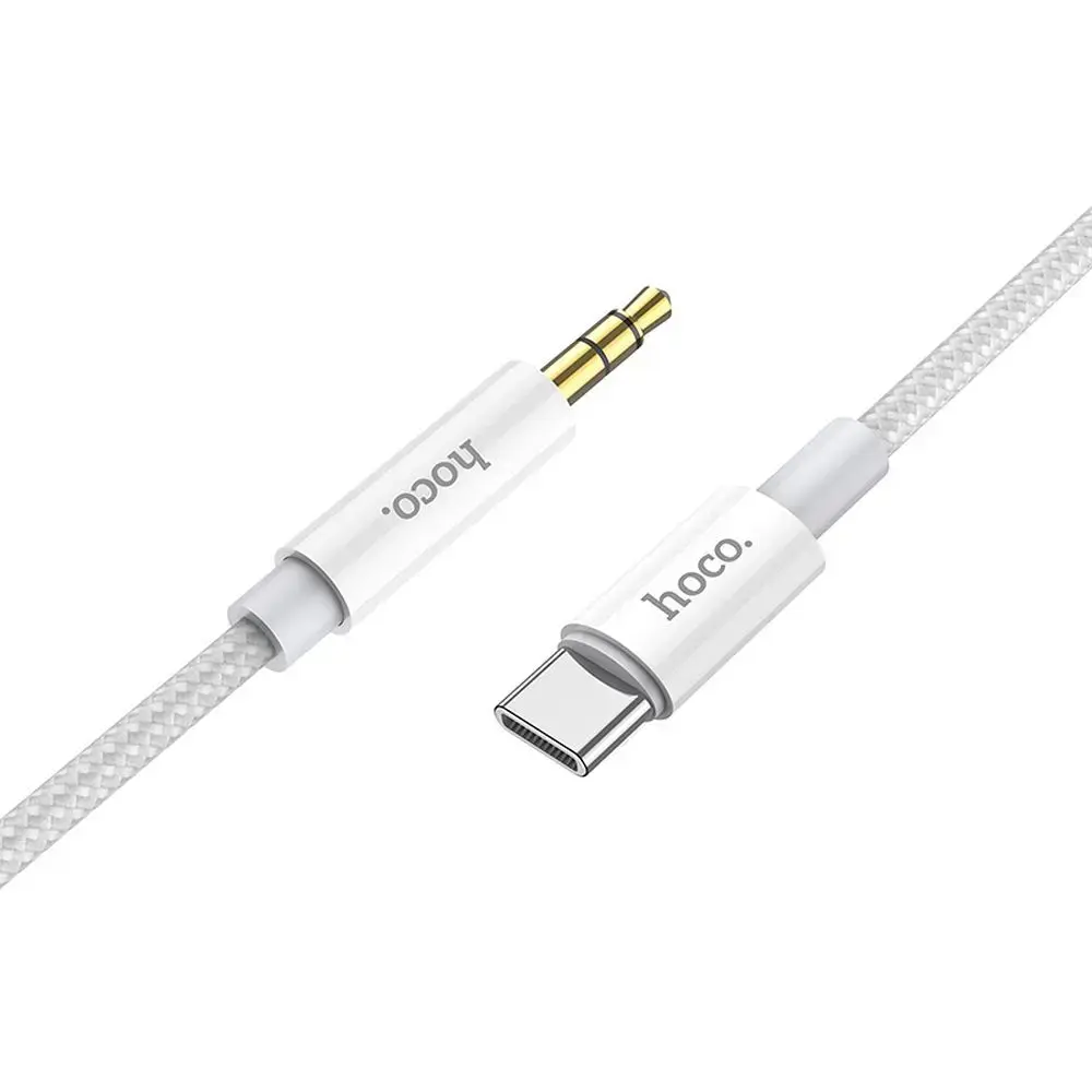 Cable AUX Jack 3,5 mm to USB C Hoco 1 m UPA19 silver