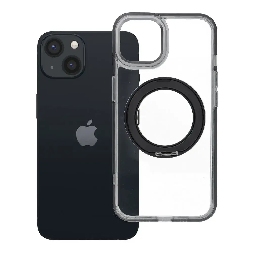Case for iPhone 13 Frame Circle Stand compatible with MagSafe black