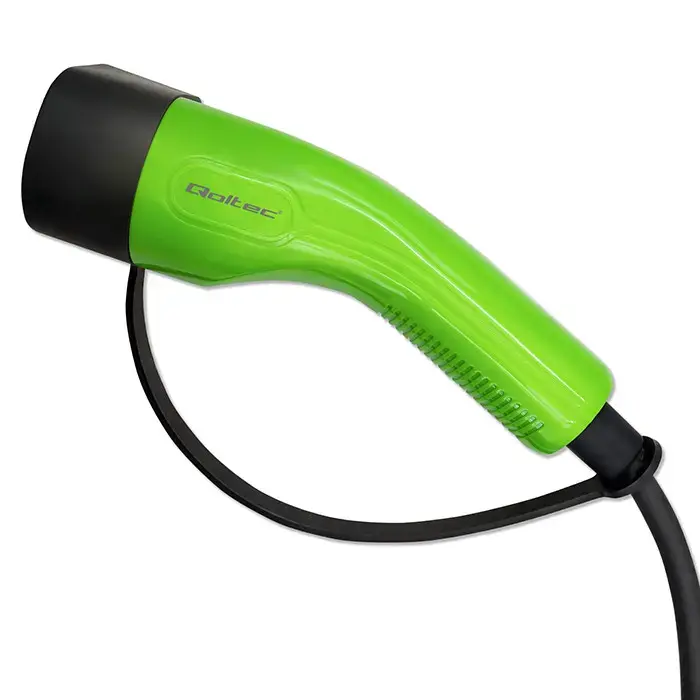 Qoltec Mobile charger for EV 2-in-1 Type2 with regulation | 3.5kW | 230V | SCHUKO 16A | LCD | Portable | Wallbox | 5m
