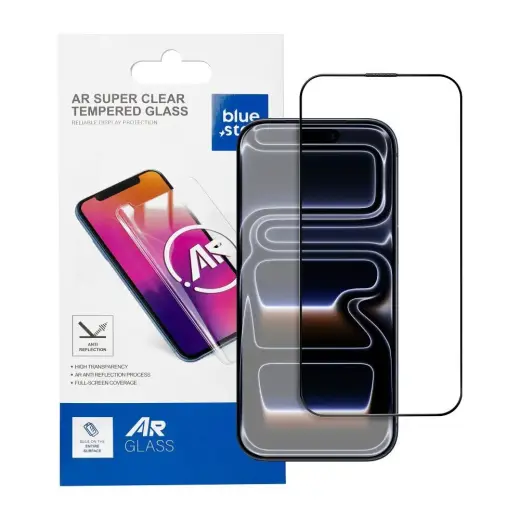 Blue Star 5D AR karastatud kaitseklaas telefonile iPhone 17 must