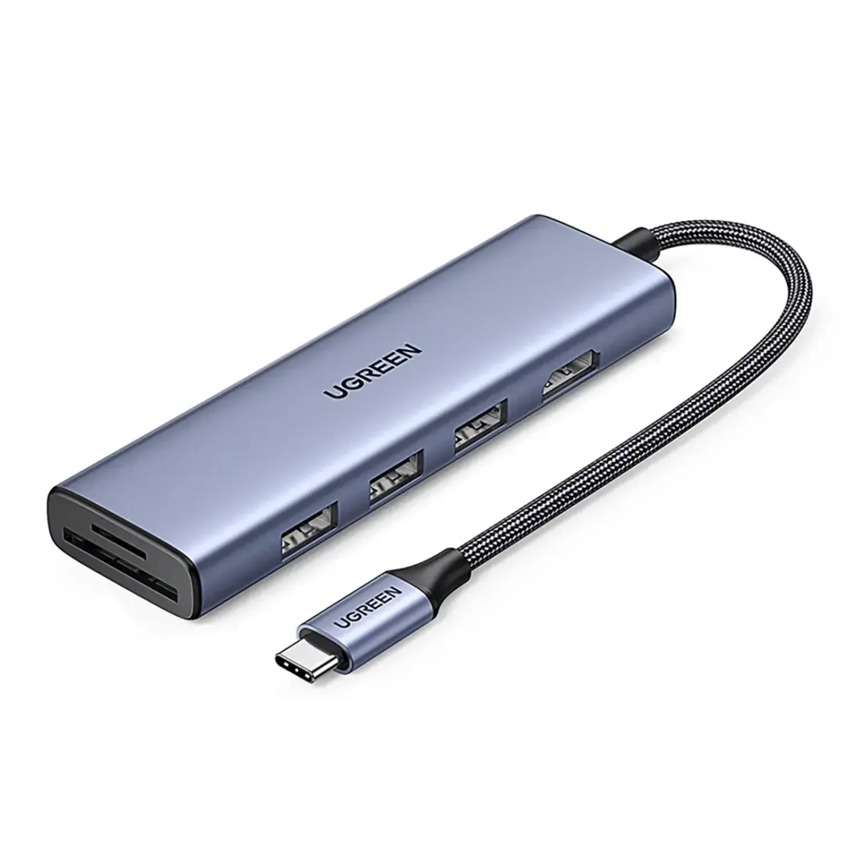 HUB Ugreen CM511 20956A 6in1 USB-C - HDMI | 3x USB-A 3.0 | SD|TF card reader - gray