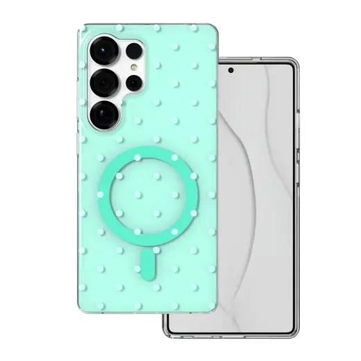 Bubble Dots Mag telefoni ümbris MagSafe toega Samsung Galaxy S25 Ultra (S938) roheline