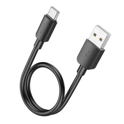 Hoco X96 duomenų perdavimo ir įkrovimo laidas | USB-A į USB-C | PD | 27W | 0.25m | juodas
