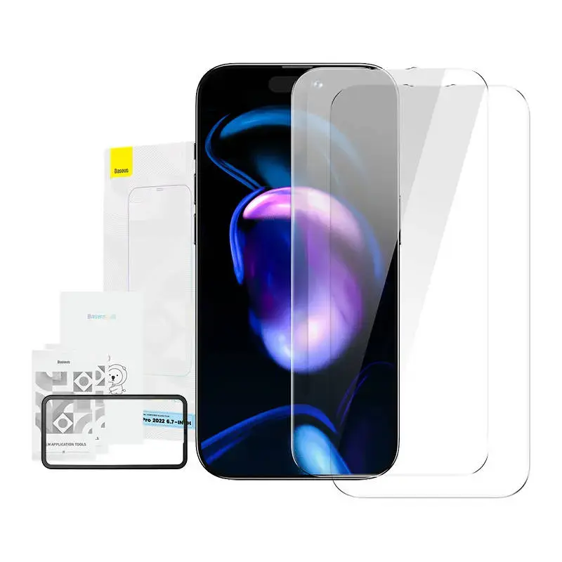 Baseus Crystal ekrāna aizsargstikls priekš iPhone 14 Pro Max