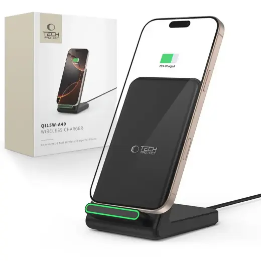 Tech-Protect QI15W-A40 belaidis įkroviklis | Qi | 15W | juodas