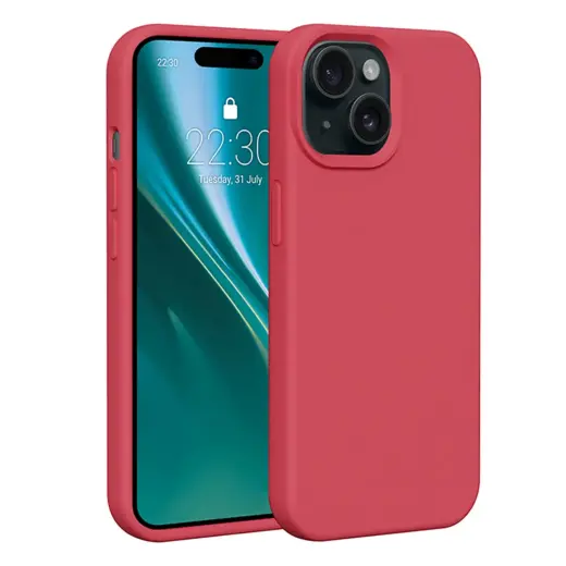 Etteri Silicone phone case for iPhone 15 raspberry
