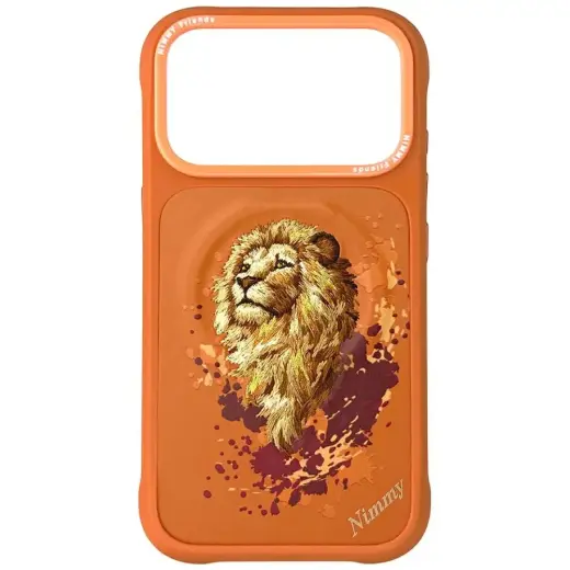 Nimmy Lew phone case with MagSafe support for iPhone 17 Pro Max orange