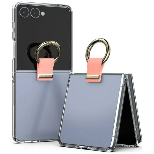 Mercury Golden Bell Clear telefono dėklas Samsung Galaxy Z Flip 8 (F776) rožinis