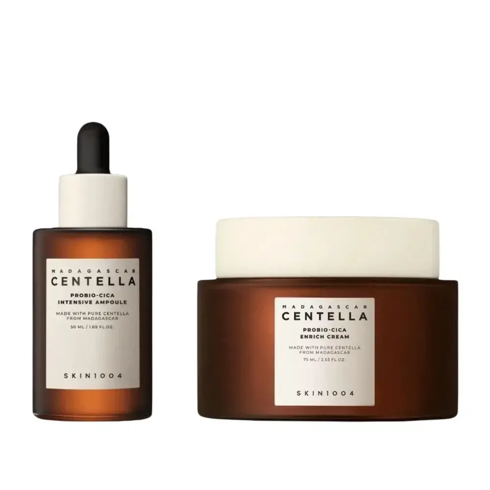 SKIN1004 Madagascar Centella Set: Probio-Cica, Soothing AND Calming, Daily, Cream, For Face, 50 ml + Probio-Cica, Hydrating AND Soothing, Ampoules Treatment Serum, Dullness, For Face, For Women, 3