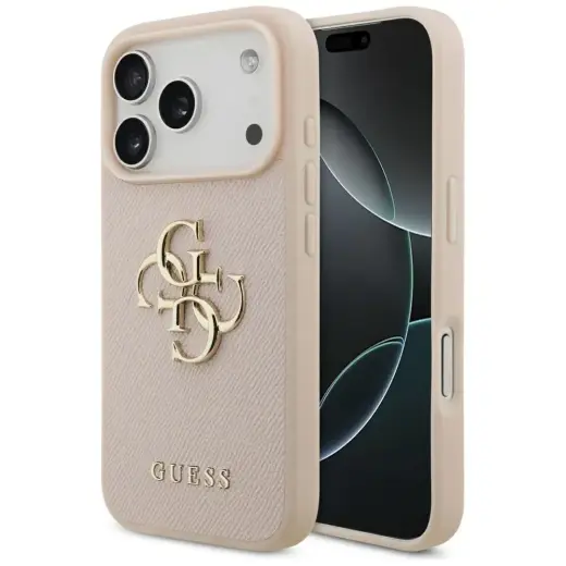 Etui Guess Grained Big 4G & Classic Logo  do iPhone 17 Pro różowy
