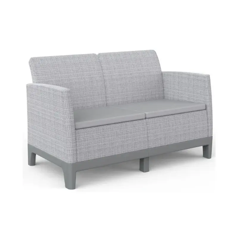 Dārza dīvāns divvietīgs Scandi Form 2 Seater Sofa gaiši pelēks/tumša tērauda pelēks