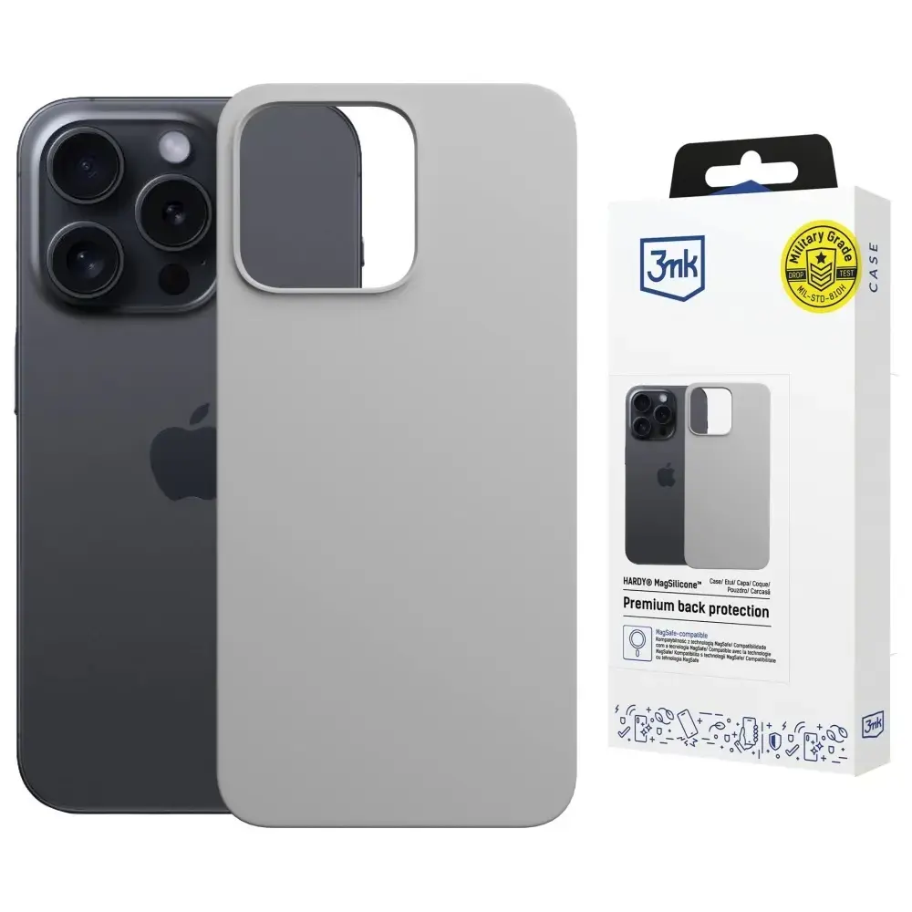 3MK Hardy MagSilicone Case for Apple iPhone 16 Pro Titanium