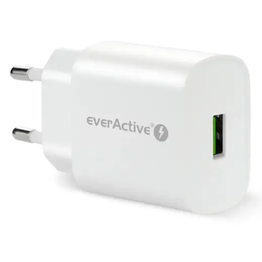 PHONE CHARGER 1X USB 18 W QC 3.0 WHITE