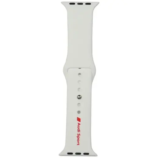 Audi Sport Red Logo viedpulksteņa siksniņa priekš Apple Watch (44/45/46/49 mm) | silikons | balta