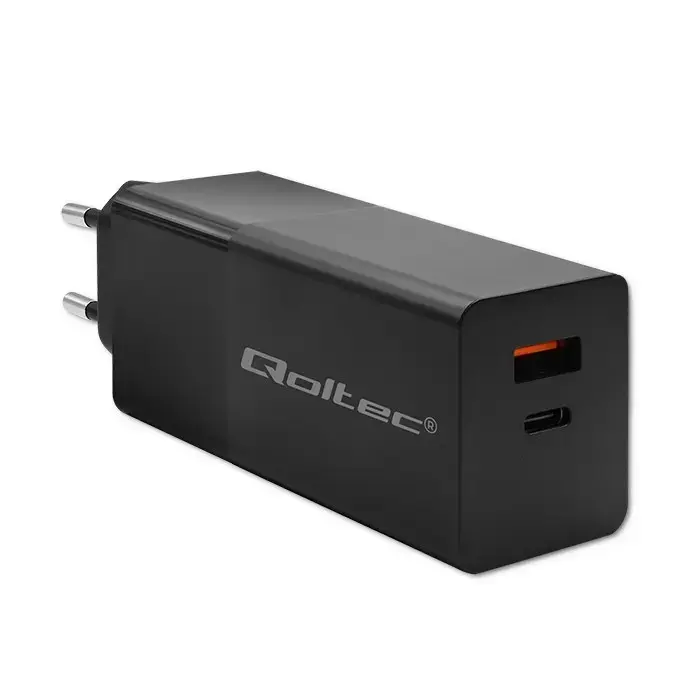 Qoltec GaN Power PRO tīkla lādētājs | 100W | GaN | USB-C, USB-A
