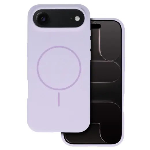 Slim Silicone telefono dėklas su MagSafe palaikymu iPhone 17 Air violetinis