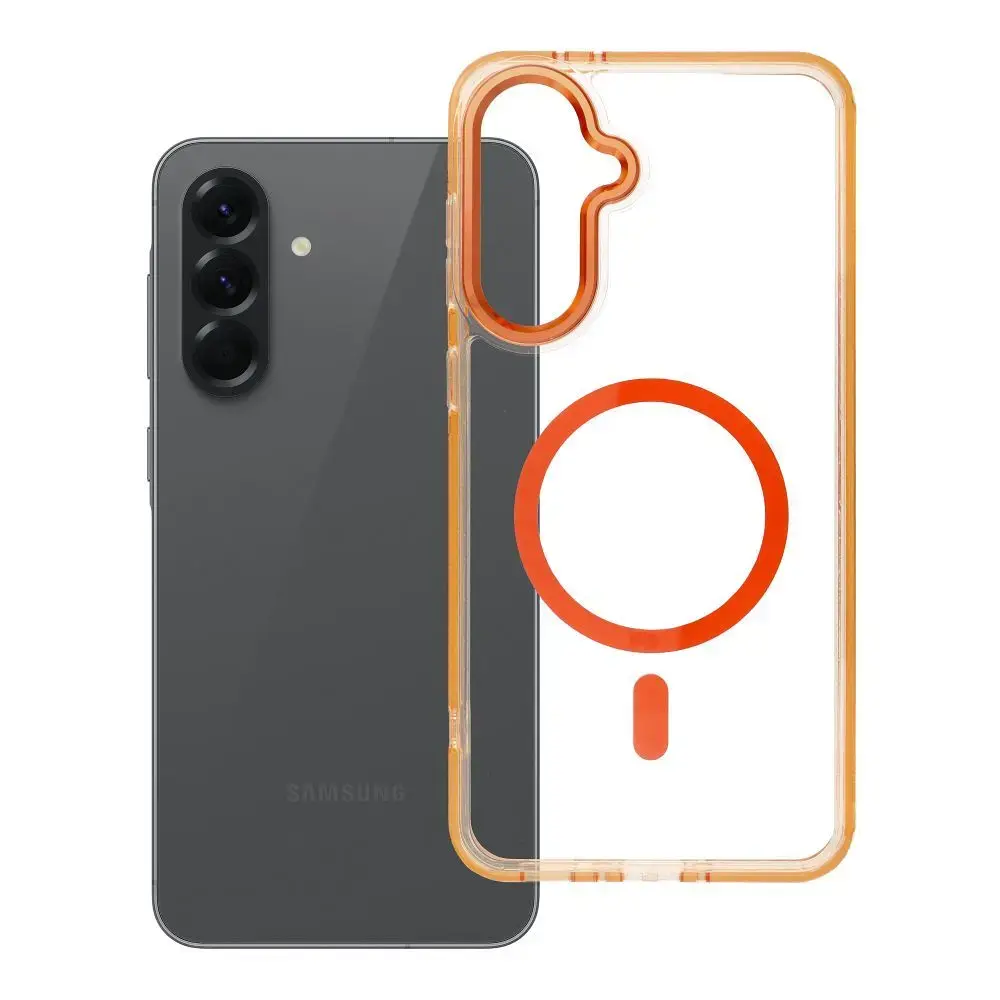 FRAME CLEAR HYBRID MAG maciņš ar MagSafe atbalstu telefonam Samsung Galaxy A56 (A566) oranžs