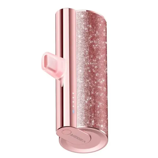 Powerbank Veger PlugOn (W0573P) PD QC3.0 2,4A 12W 5000 mAh with a built-in connector Lightning pink