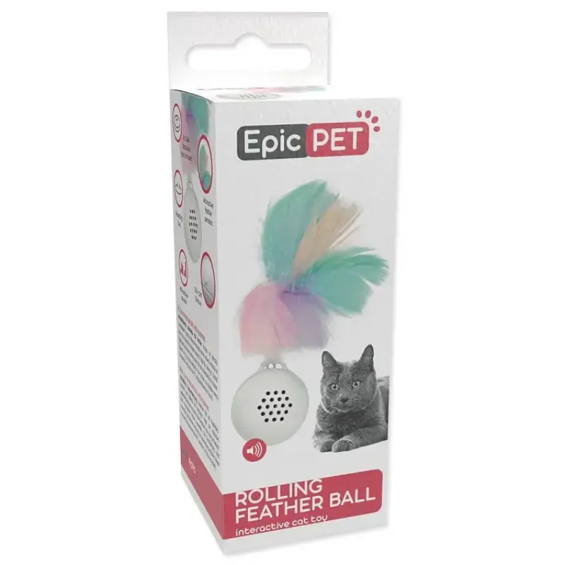 Rotaļlieta kaķiem : Placek Cat Epic Pet Rolling feather ball 4cm