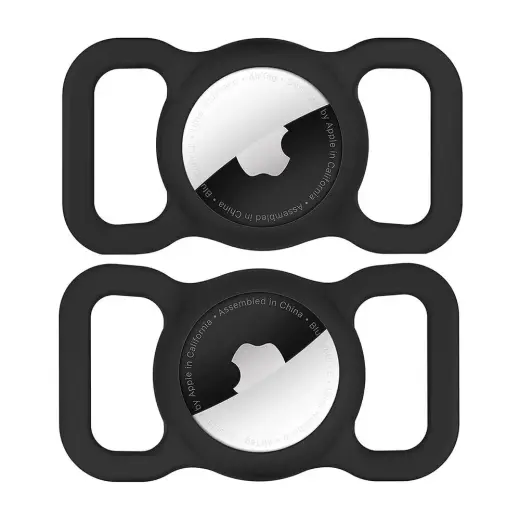 Etui Wozinsky WEA-01 na Apple AirTag silikonowe na obrożę psa lub kota - czarne