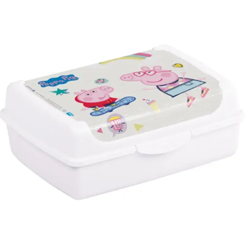 Maisto laikymo talpa deco-click-box midi 1L Olek "Peppa Pig" 17x13x7cm balta