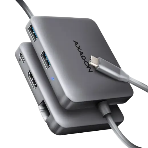 AXAGON HMC-5HL USB 5Gbps hub, 2x USB-A, HDMI 4k/60Hz, RJ-45, PD 100W, 20c