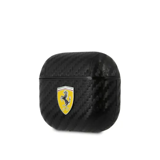 FESA3CABK Ferrari Carbon PC|PU Case for Airpods 3 Black