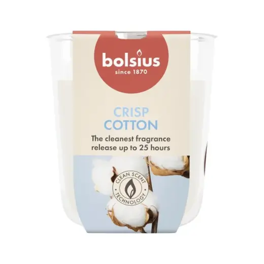 Svece arom. stikla gl. True Scents Ø80x73mm fresh cotton
