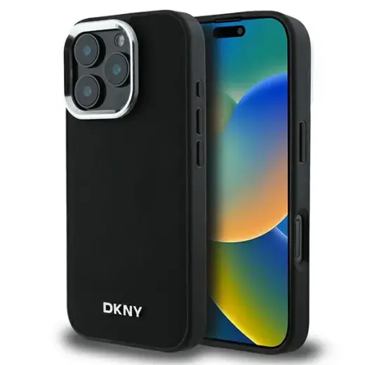 DKNY DKHMP16LPSCMCLK iPhone 16 Pro 6.3" czarny|black hardcase Plain Silver Logo MagSafe