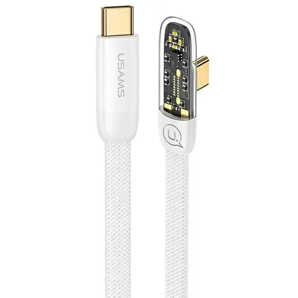 USAMS Iceflake Series SJ587USB02 data transfer and charging cable | USB-C to USB-C | 100W | 2m | white