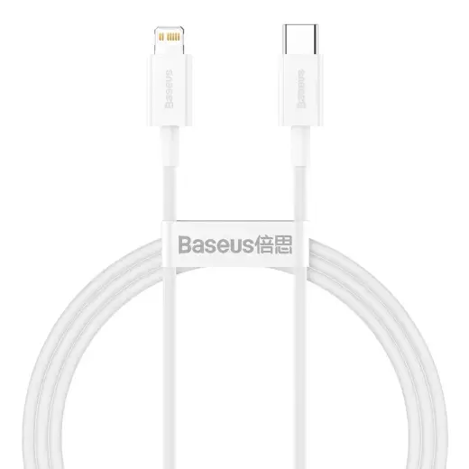 Baseus CATLYS-A02 datu pārraides un uzlādes vads | USB-C uz Lightning | 20W | 1m | balts