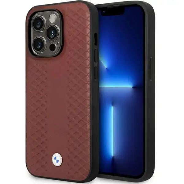 Etui BMW BMHCP14X22RFGR iPhone 14 Pro Max 6,7" burgundowy|burgundy Leather Diamond Pattern
