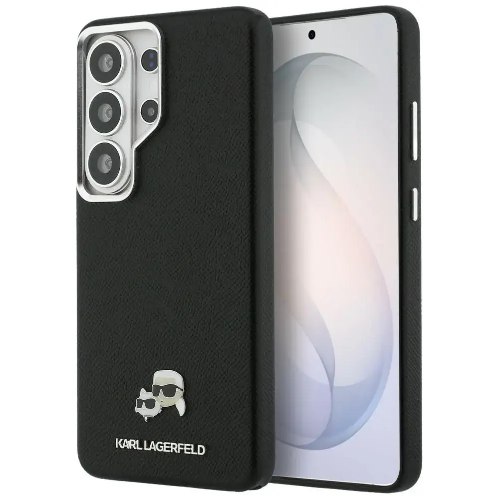 Karl Lagerfeld Saffiano KC Metal Logo maciņš ar MagSafe atbalstu telefonam Samsung Galaxy S26 Ultra (S948) melns