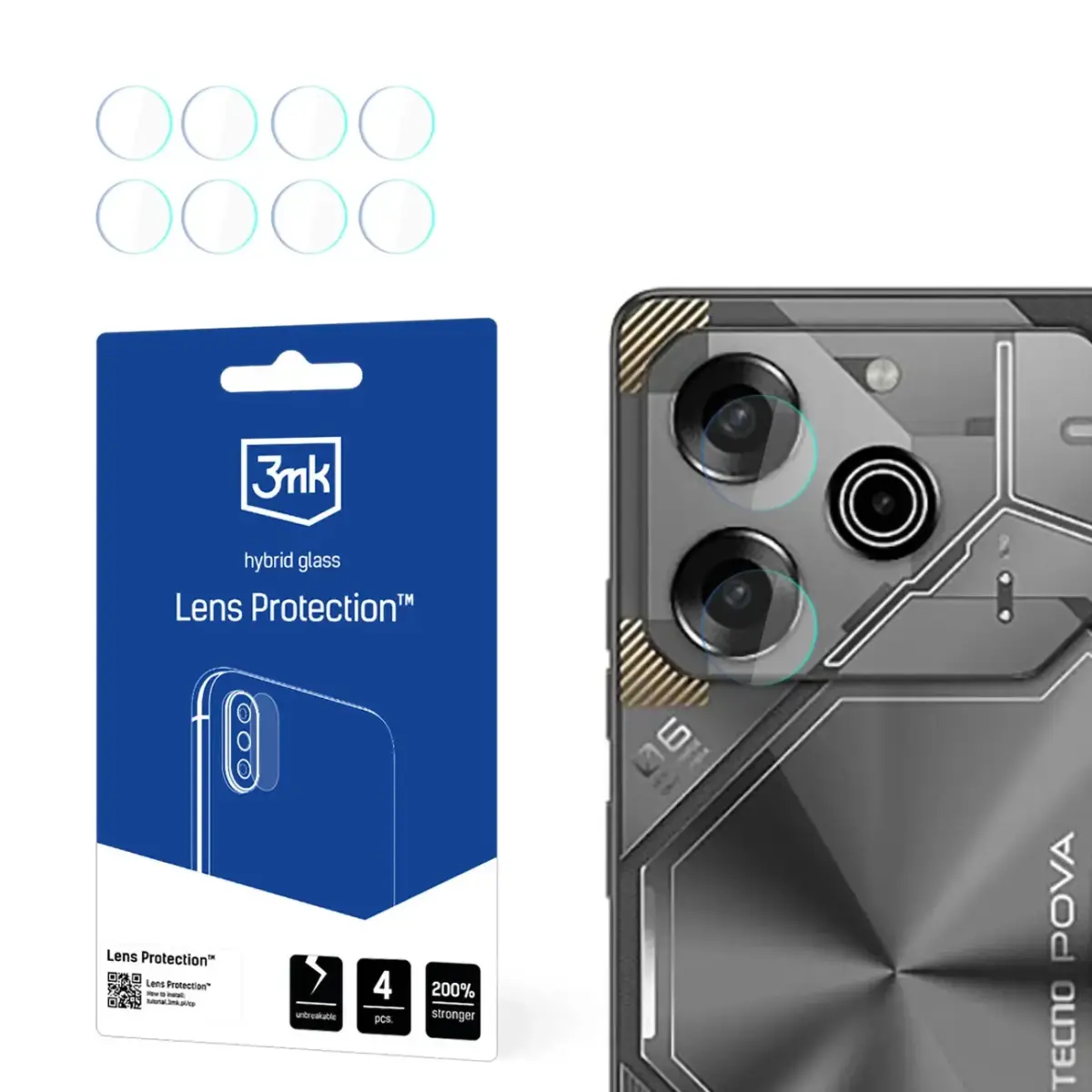 3mk Lens Protectionâ¢ Hybrid Camera Glass for Tecno Pova 6 Neo