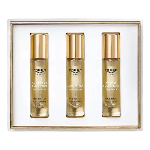 Set Creed: Aventus, Eau De Parfum, For Women, 10 ml + Wind Flowers, Eau De Parfum, For Women, 10 ml + Carmina, Eau De Parfum, For Women, 10 ml