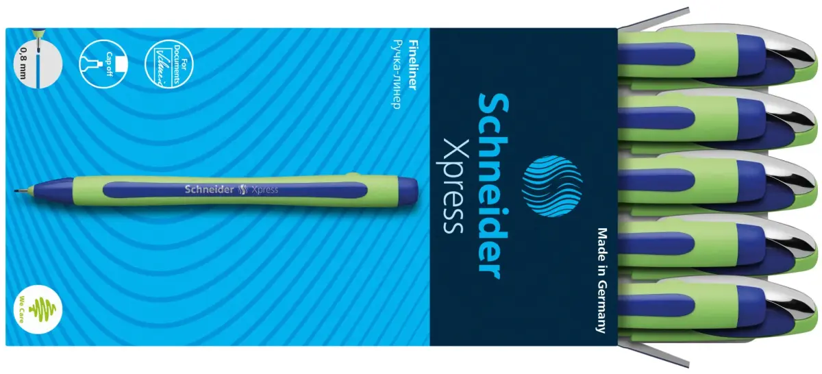 Pildspalva liners SCHNEIDER XPRESS 0.8mm, zaļš korpuss, zila tinte
