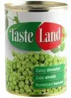 Zaļie zirnīši Taste Land, 400g/240g