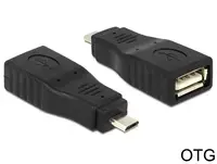 Delock Adapter USB Micro B male  USB 2.0 female OTG full covered