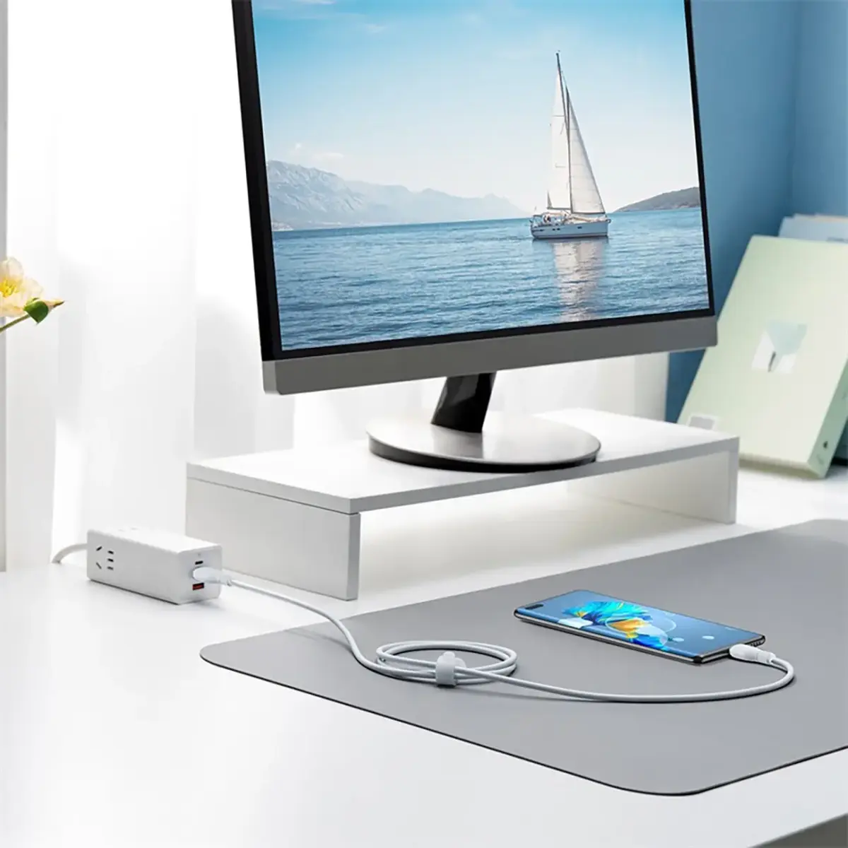 Baseus Pudding 100W USB-A - USB-C Cable 1.2m - White