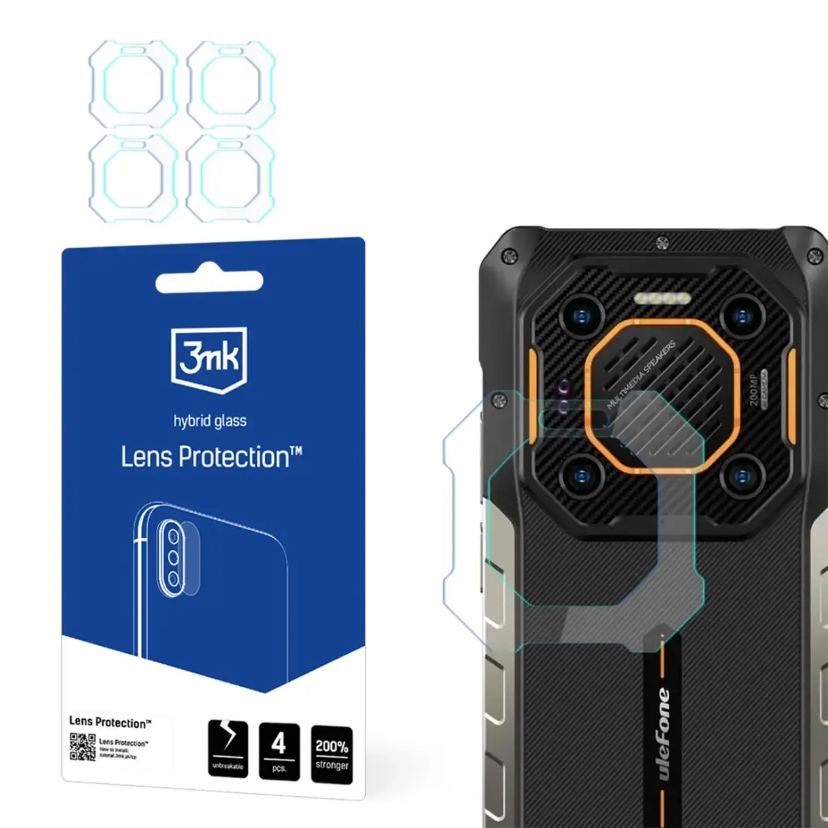 Hybrid Glass for Camera Lens 3mk Lens Protection for Ulefone Armor 26 Ultra