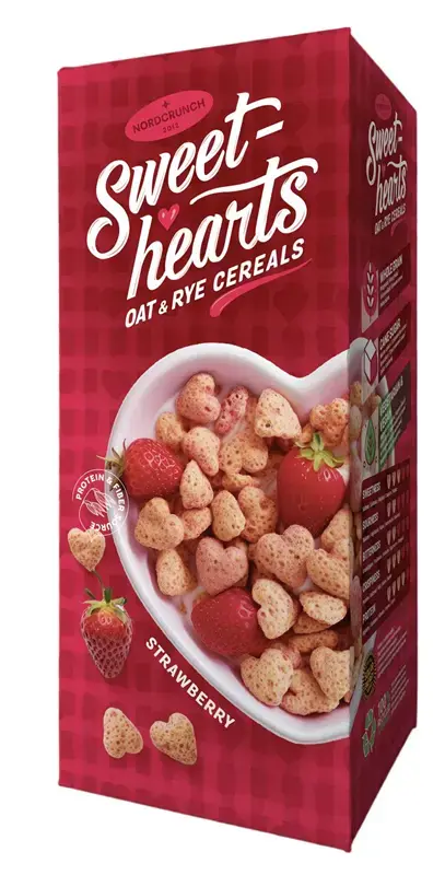 Sweethearts rudzu un auzu bumbiņas ar zemenēm, 150g