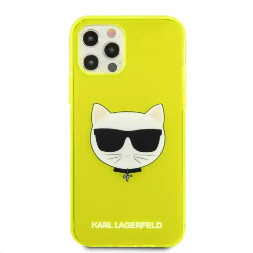 KLHCP12MCHTRY Karl Lagerfeld TPU Choupette Head Case for Apple iPhone 12 | 12 Pro 6.1 Fluo Yellow