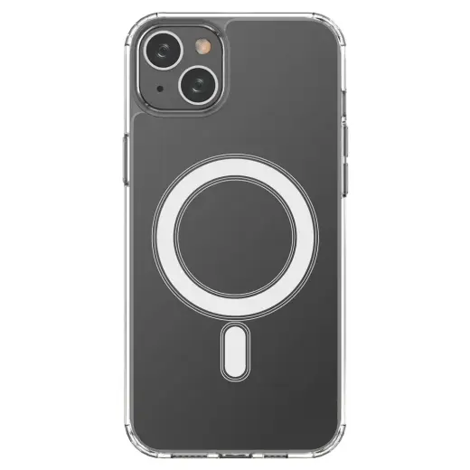 Clear Magnetic telefono dėklas su stovu ir MagSafe palaikymu iPhone 14 Plus skaidrus