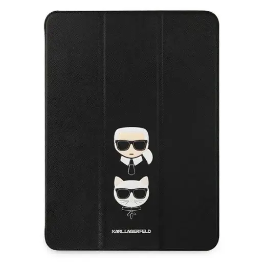 KLFC11OKCK Karl Lagerfeld and Choupette Head Saffiano Folio Cover for iPad Pro 11 Black