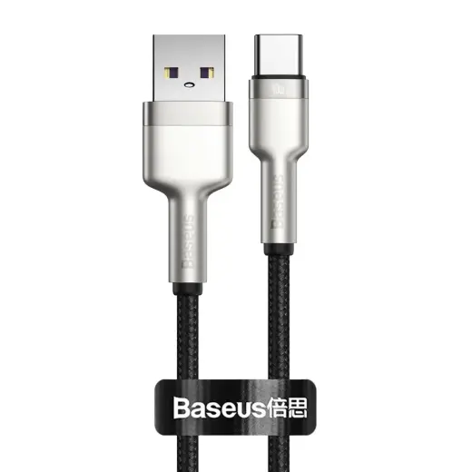 Baseus Cafule Series Metal Data USB - USB Typ C 40 W cable (10 V | 4 A) SCP (Huawei SuperCharge Protocol) 0,25 m silver (CATJK-01)