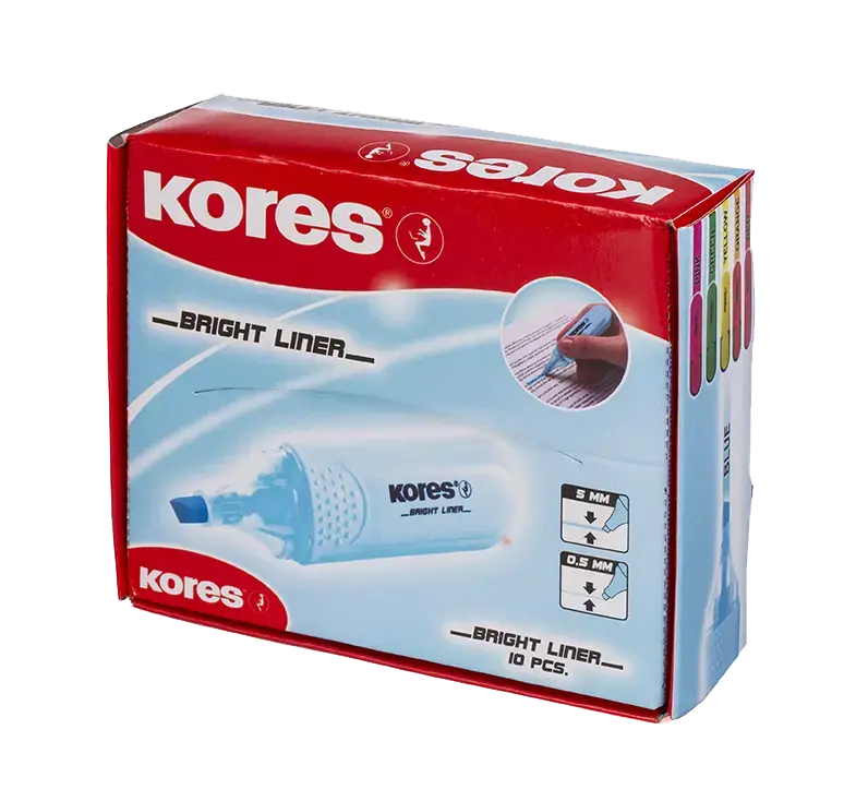 Teksta marķieris KORES BRIGHT LINER zils
