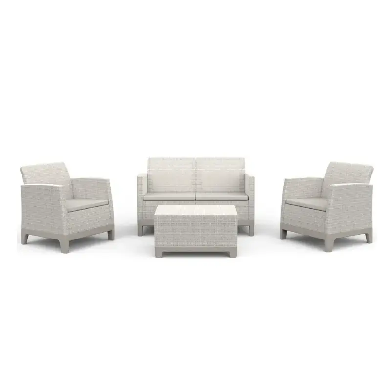 Dārza mēbeļu komplekts Scandi Forma 2 Seater Set oļu pelēks/gaiši bēšs