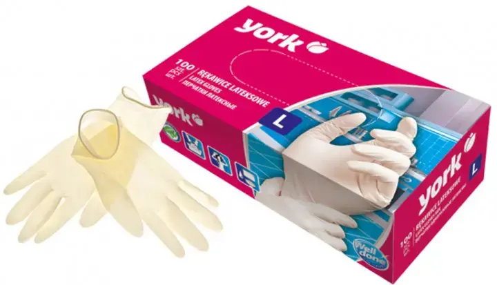 Powdered latex gloves 100pcs L York